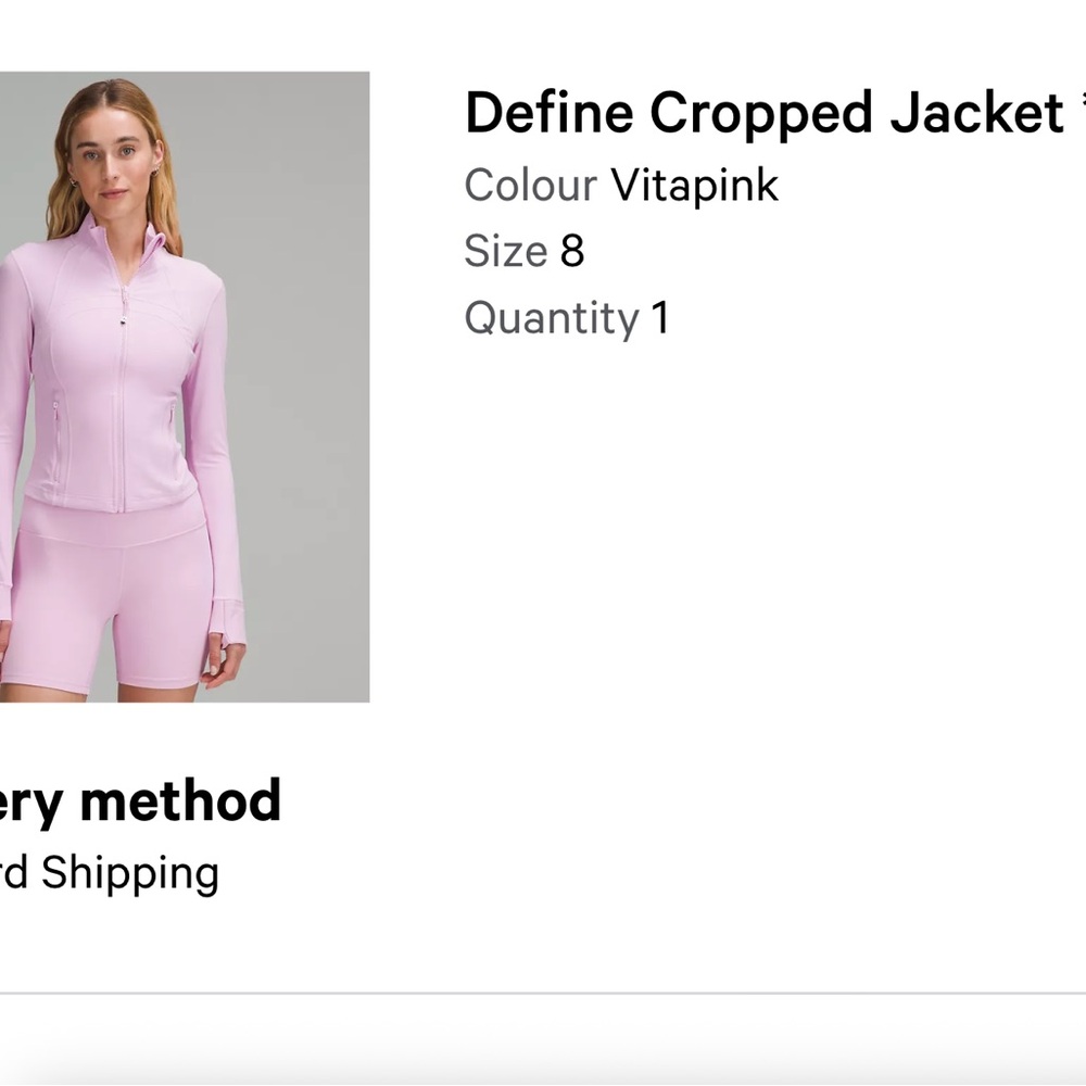 lululemon athletica Define Cropped Jacket in Vitapink